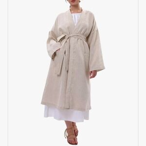 Pure Linen Mid Length Kimono